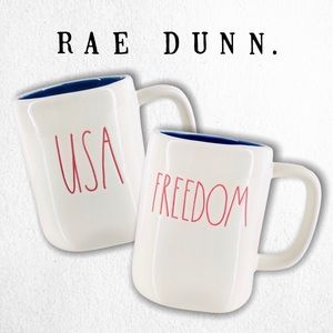 RAE DUNN Patriotic USA Freedom Mug Bundle Lot x 2